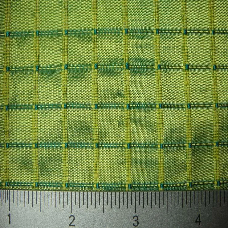 Silk Embroidered Grid Shantung