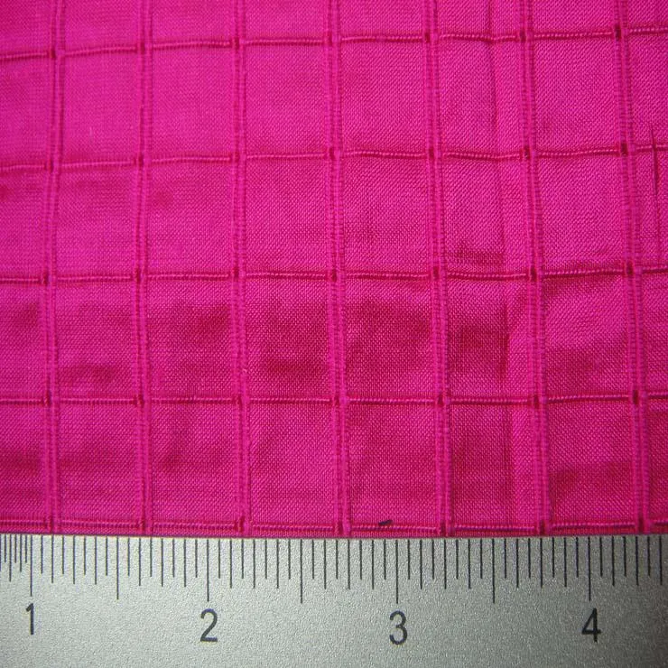 Silk Embroidered Grid Shantung