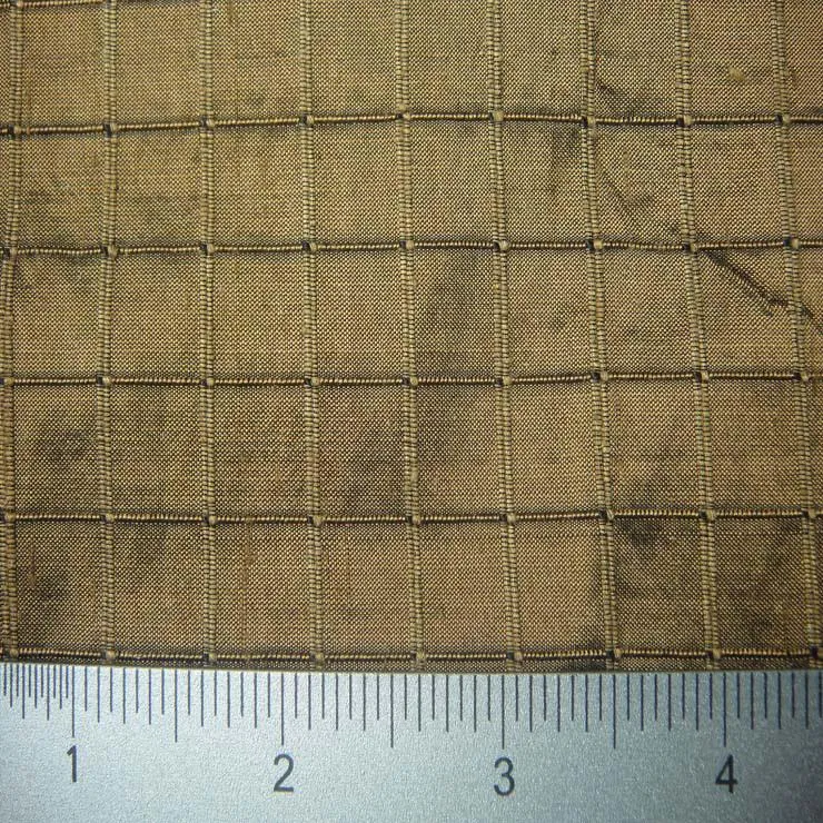 Silk Embroidered Grid Shantung