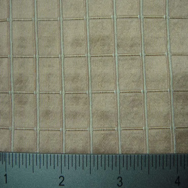 Silk Embroidered Grid Shantung
