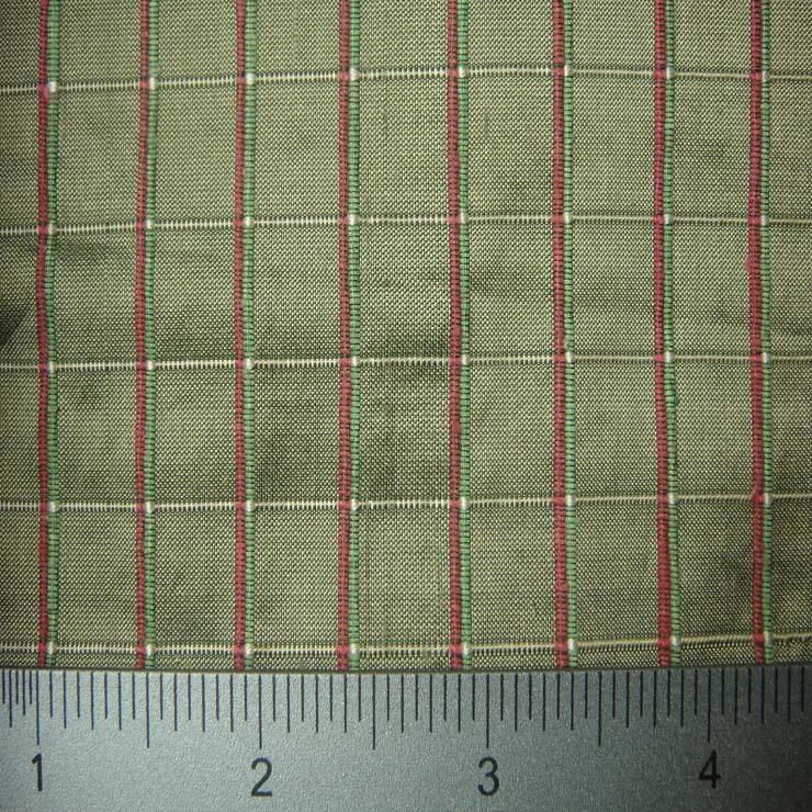 Silk Embroidered Grid Shantung