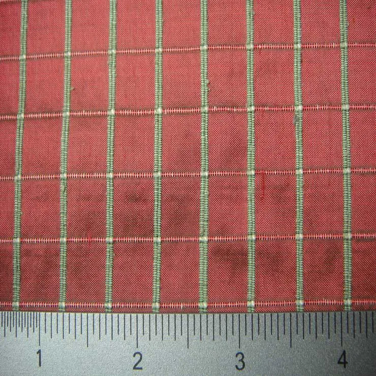 Silk Embroidered Grid Shantung