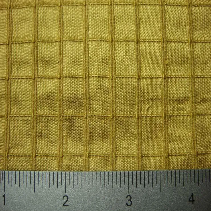 Silk Embroidered Grid Shantung