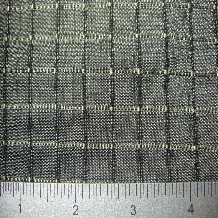 Silk Embroidered Grid Shantung