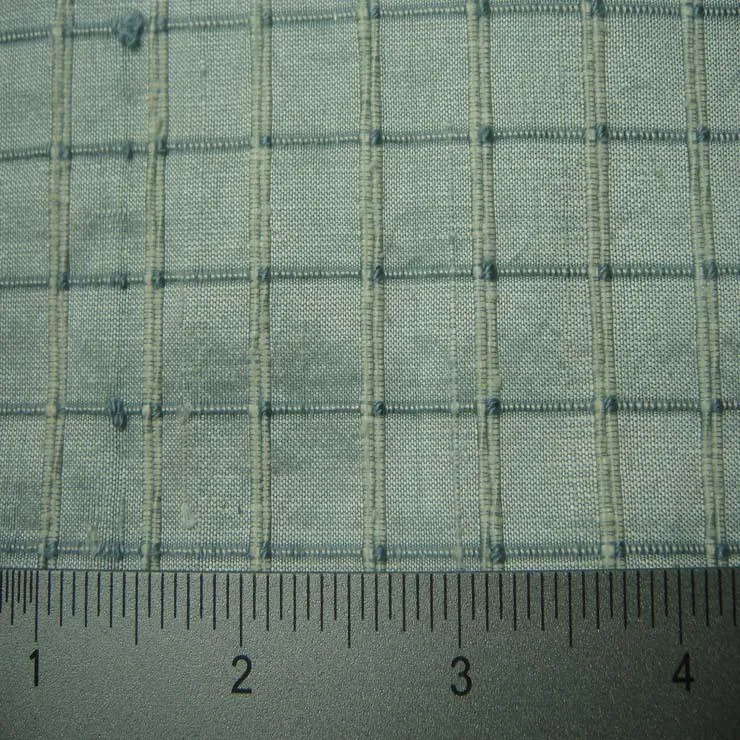 Silk Embroidered Grid Shantung