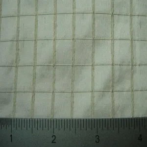 Silk Embroidered Grid Shantung