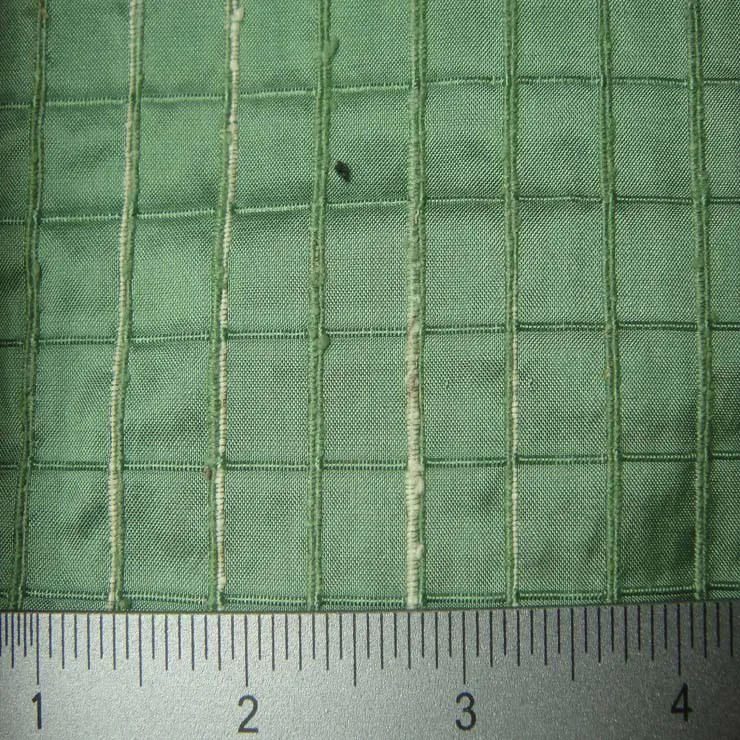 Silk Embroidered Grid Shantung