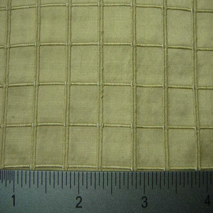 Silk Embroidered Grid Shantung