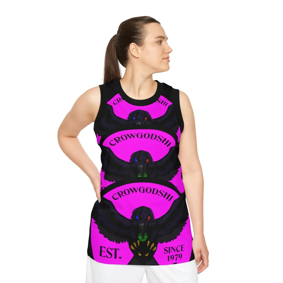Special Edition Crowgodshi Designer Basketball Jersey, PINK LOGO