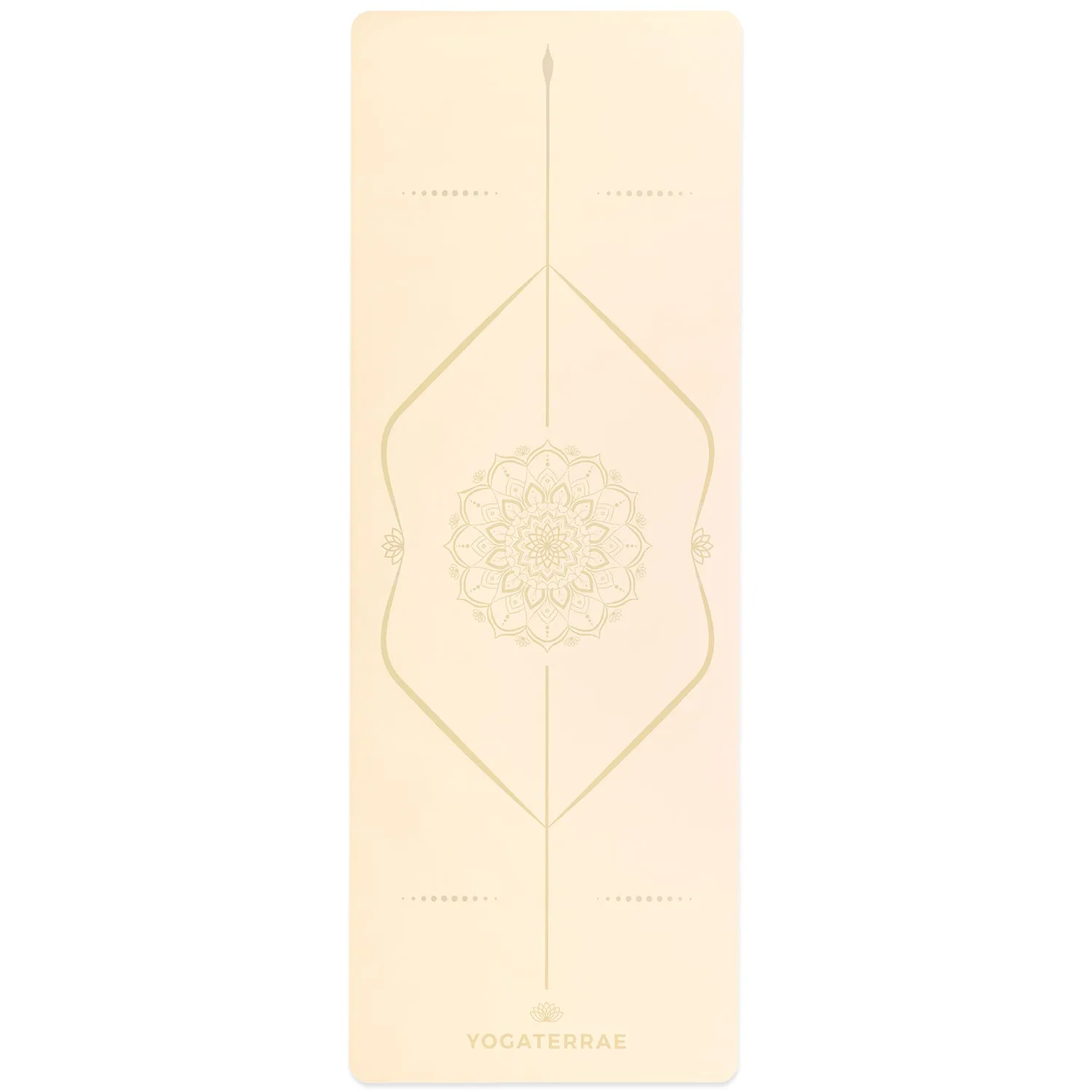 TAPIS DE YOGA MANDALA BLANC PERLE EN PU-CAOUTCHOUC NATUREL AVEC SAC
