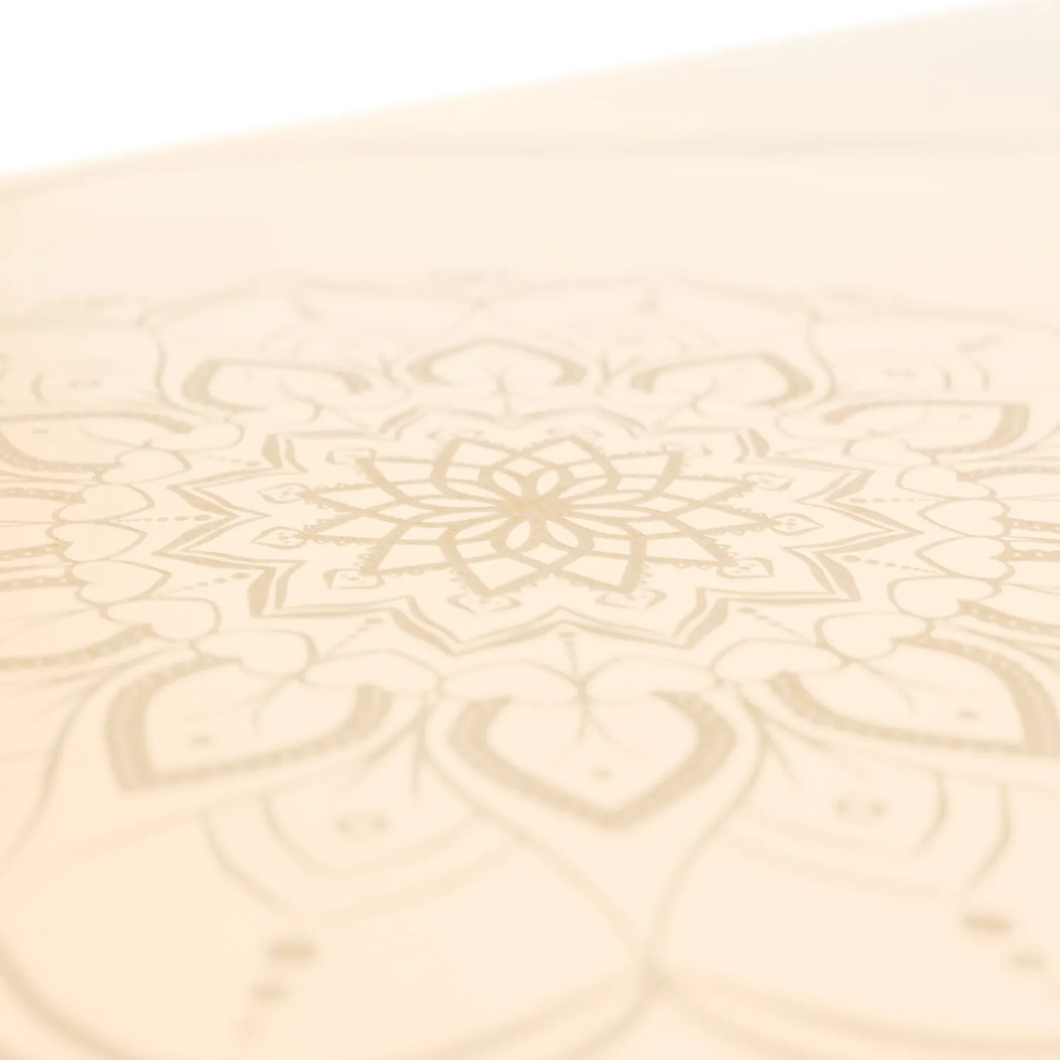 TAPIS DE YOGA MANDALA BLANC PERLE EN PU-CAOUTCHOUC NATUREL AVEC SAC