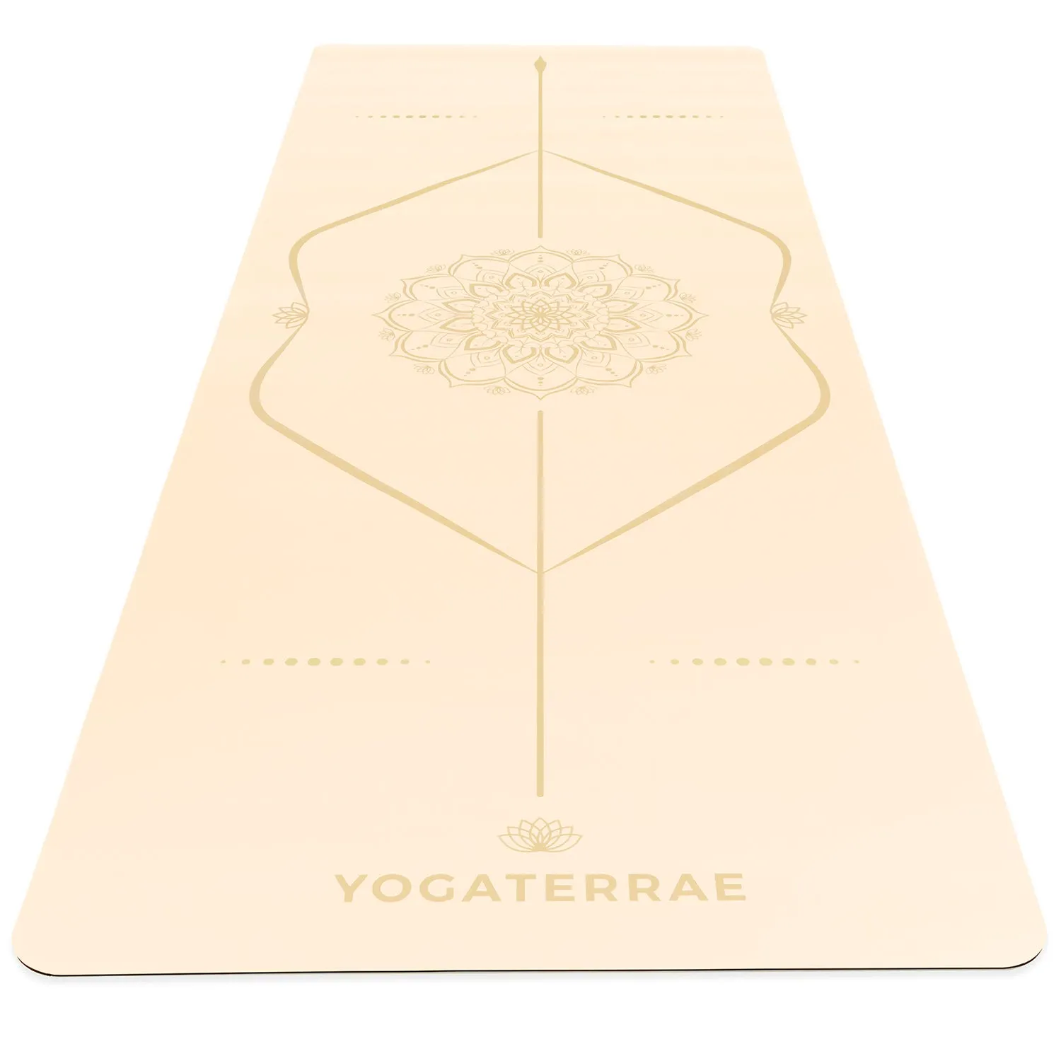 TAPIS DE YOGA MANDALA BLANC PERLE EN PU-CAOUTCHOUC NATUREL AVEC SAC
