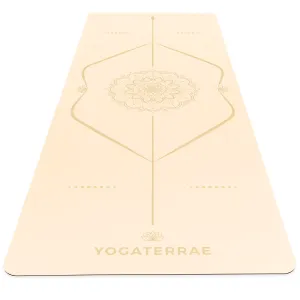 TAPIS DE YOGA MANDALA BLANC PERLE EN PU-CAOUTCHOUC NATUREL