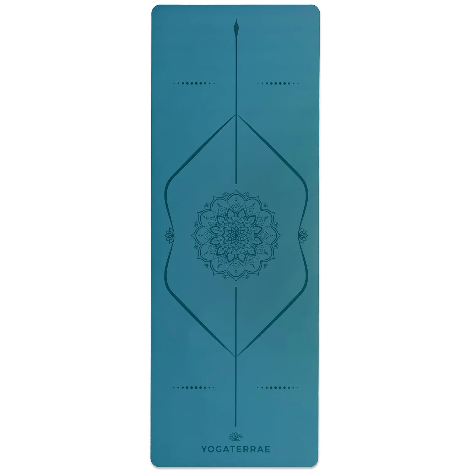 TAPIS DE YOGA MANDALA BLEU CANARD EN PU-CAOUTCHOUC NATUREL