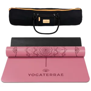 TAPIS DE YOGA MANDALA BORDEAUX VINTAGE EN PU-CAOUTCHOUC NATUREL AVEC SAC