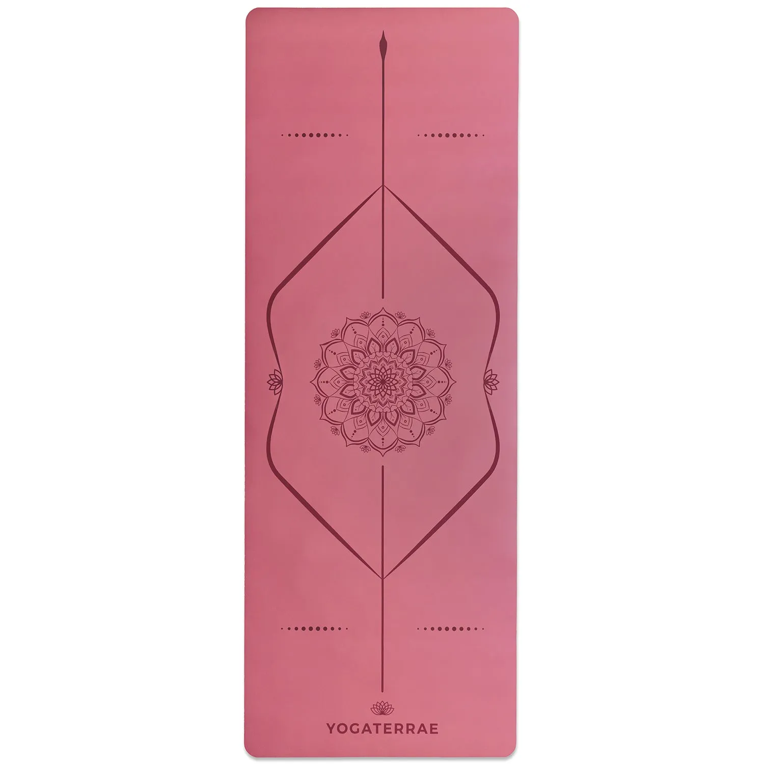 TAPIS DE YOGA MANDALA BORDEAUX VINTAGE EN PU-CAOUTCHOUC NATUREL AVEC SAC