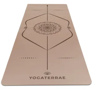 TAPIS DE YOGA MANDALA BRONZE CLAIR EN PU-CAOUTCHOUC NATUREL