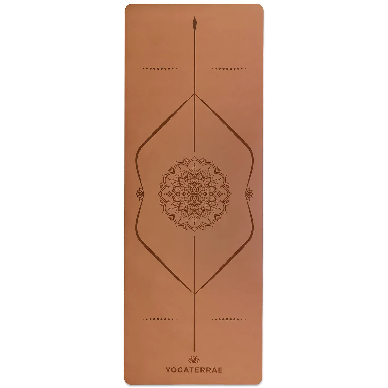 TAPIS DE YOGA MANDALA MARRON EN PU-CAOUTCHOUC NATUREL AVEC SAC