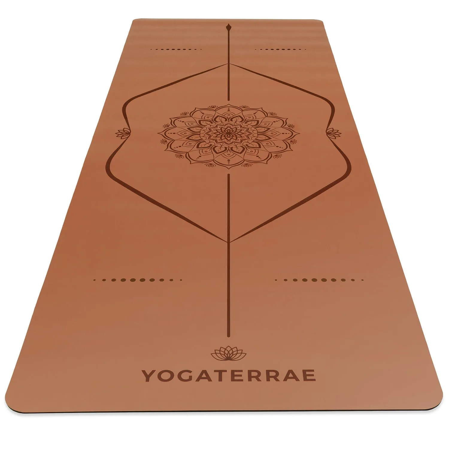 TAPIS DE YOGA MANDALA MARRON EN PU-CAOUTCHOUC NATUREL AVEC SAC