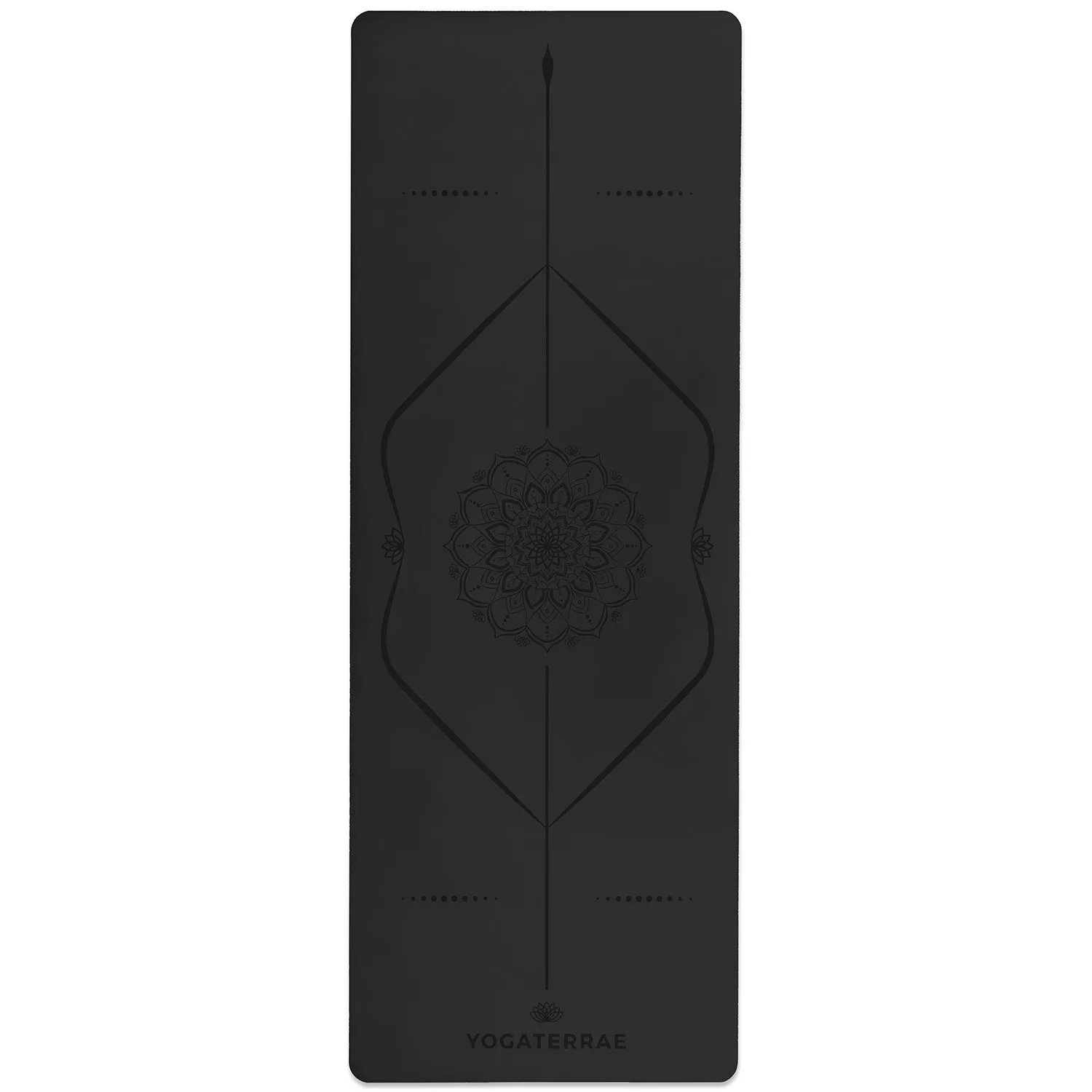 TAPIS DE YOGA MANDALA NOIR EN PU-CAOUTCHOUC NATUREL