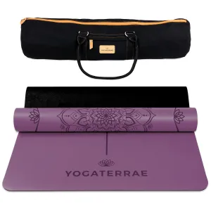 TAPIS DE YOGA MANDALA VIOLET VINTAGE EN PU-CAOUTCHOUC NATUREL AVEC SAC