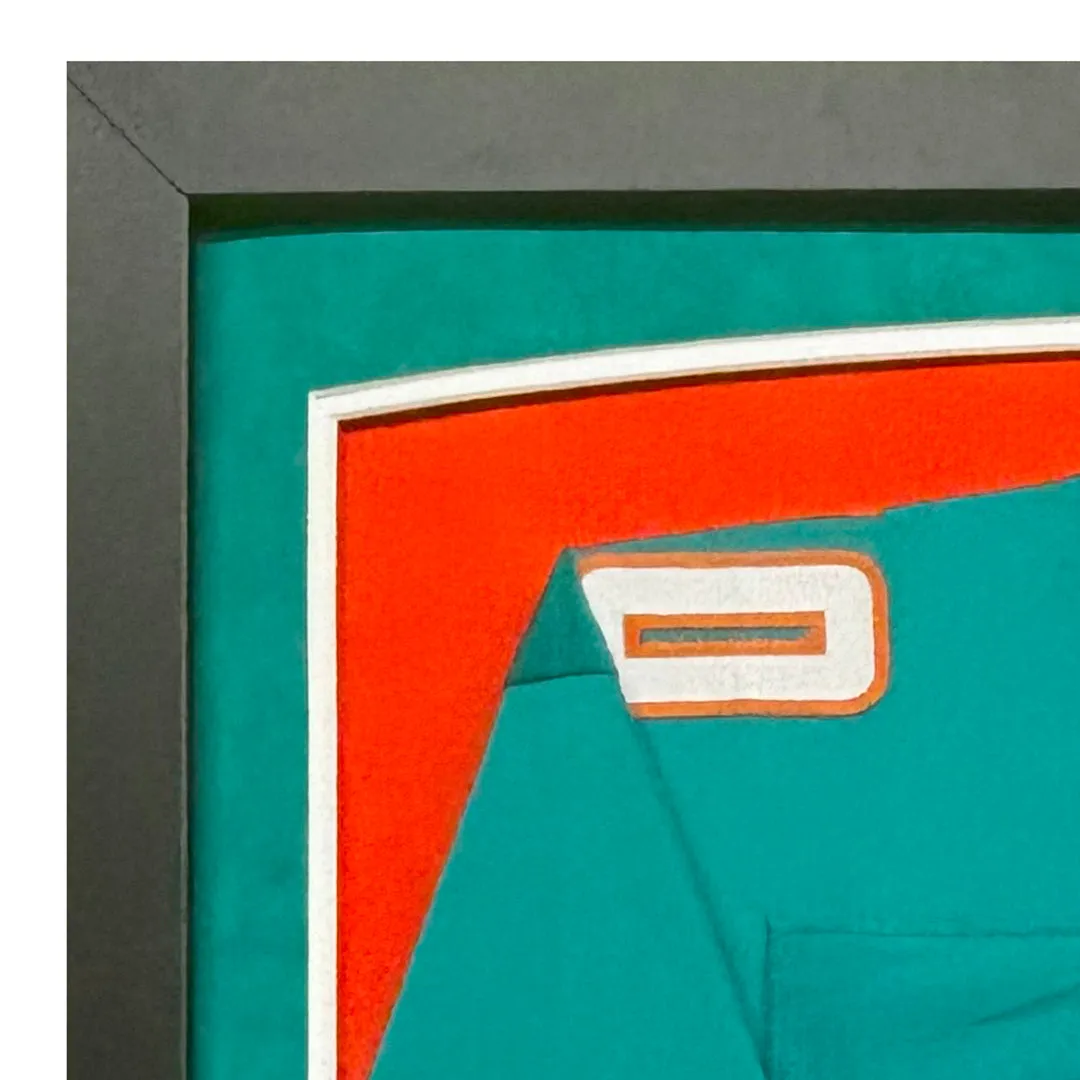 Tyreek Hill Signed Miami Teal Custom Suede Matte Framed Football Jersey