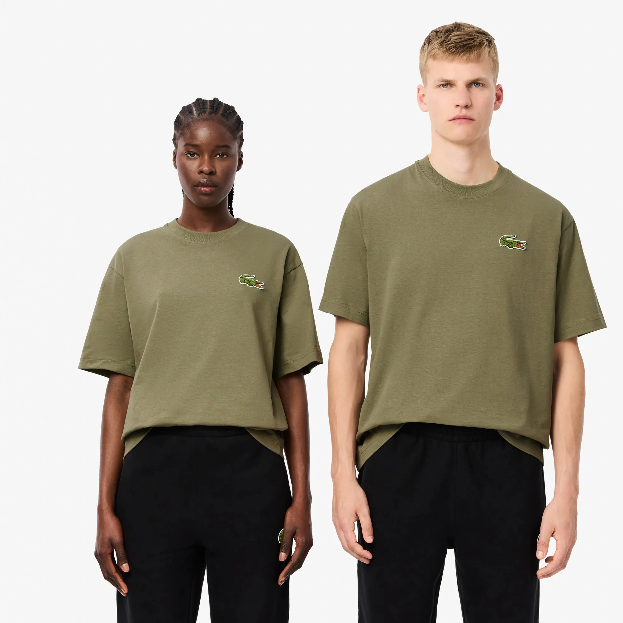 Unisex LACOSTE Loose Fit Heavy Cotton Badge T-Shirt