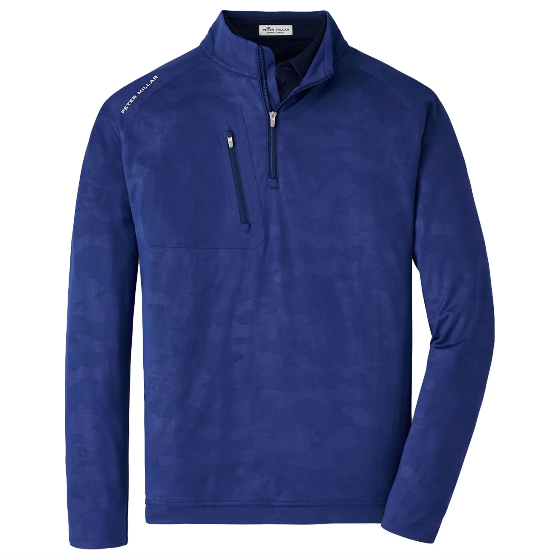 Verge Logo Camo Performance Quarter Zip Mid Layer Sport Navy - SS24