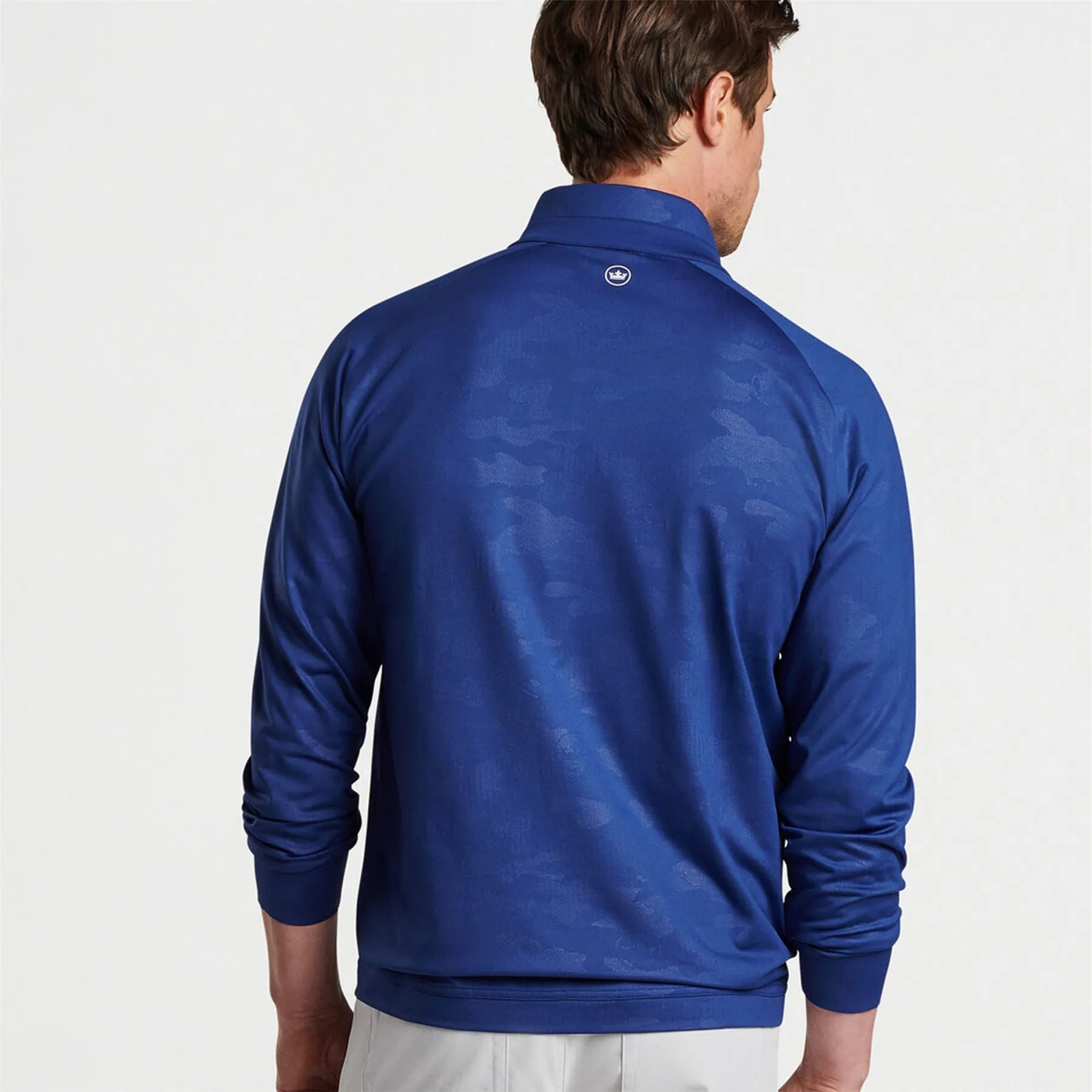 Verge Logo Camo Performance Quarter Zip Mid Layer Sport Navy - SS24