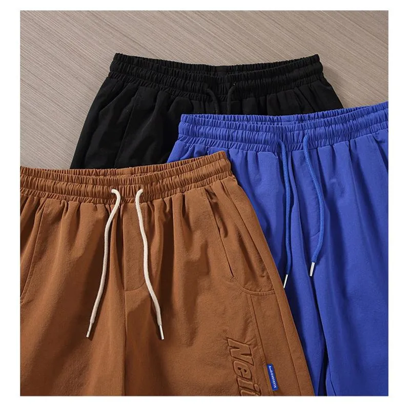 Versatile Slant Pocket Drawstring Waist Shorts