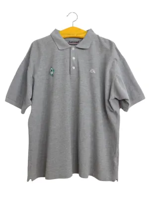 Vintage 90s Kappa Streetwear Utility Sportswear Grey Solid Basic Collared 1/4 Button Up Cotton Polo Shirt | Men’s Size XL | Women’s Size XXL