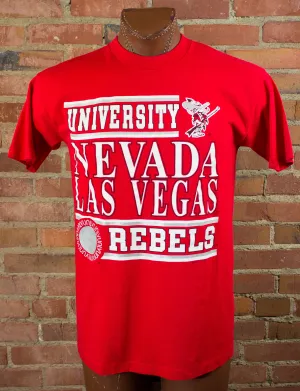 Vintage 90s UNLV Rebels Red Graphic T Shirt Unisex Medium