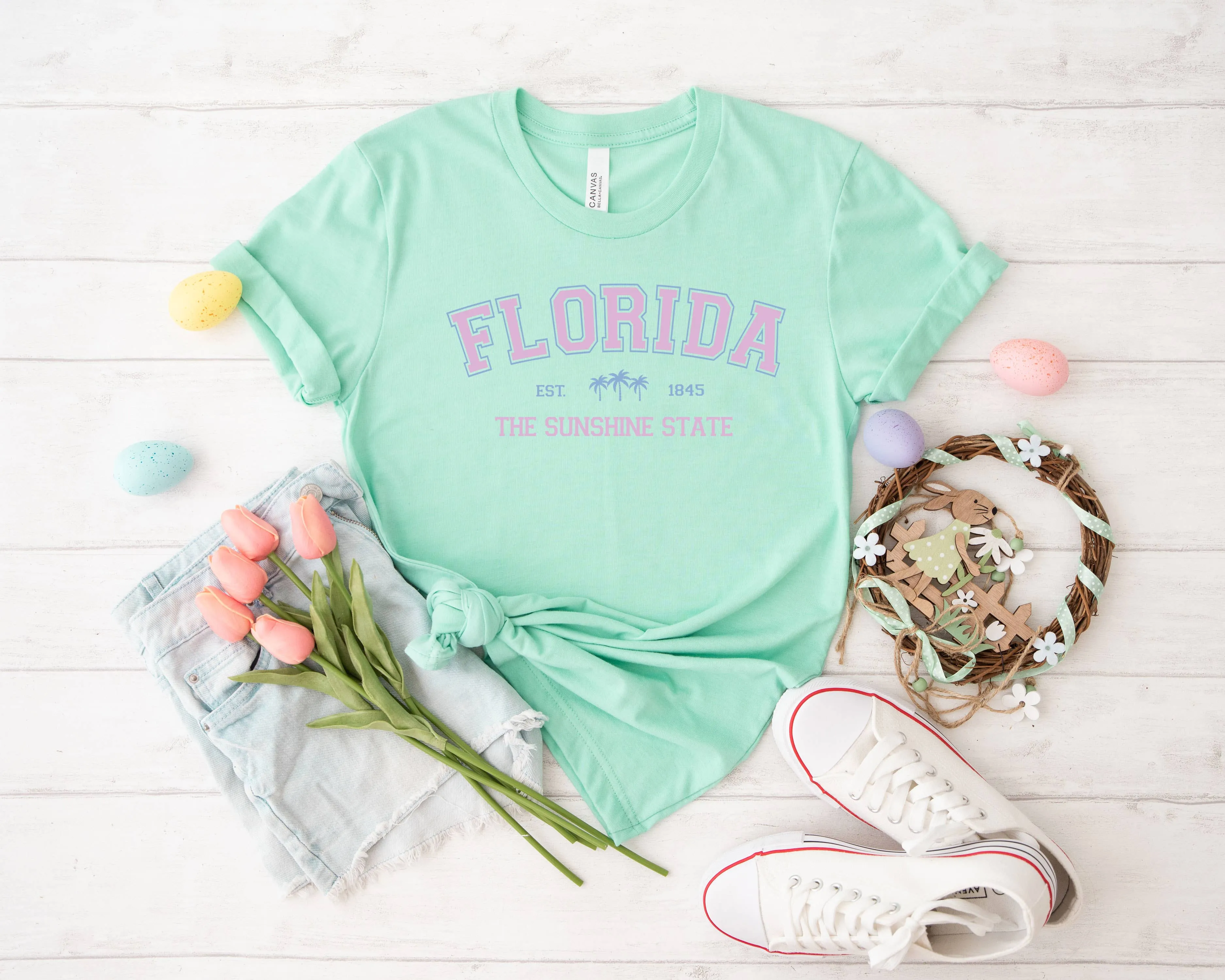 Vintage Florida The Sunshine State Summer Graphic Tshirts