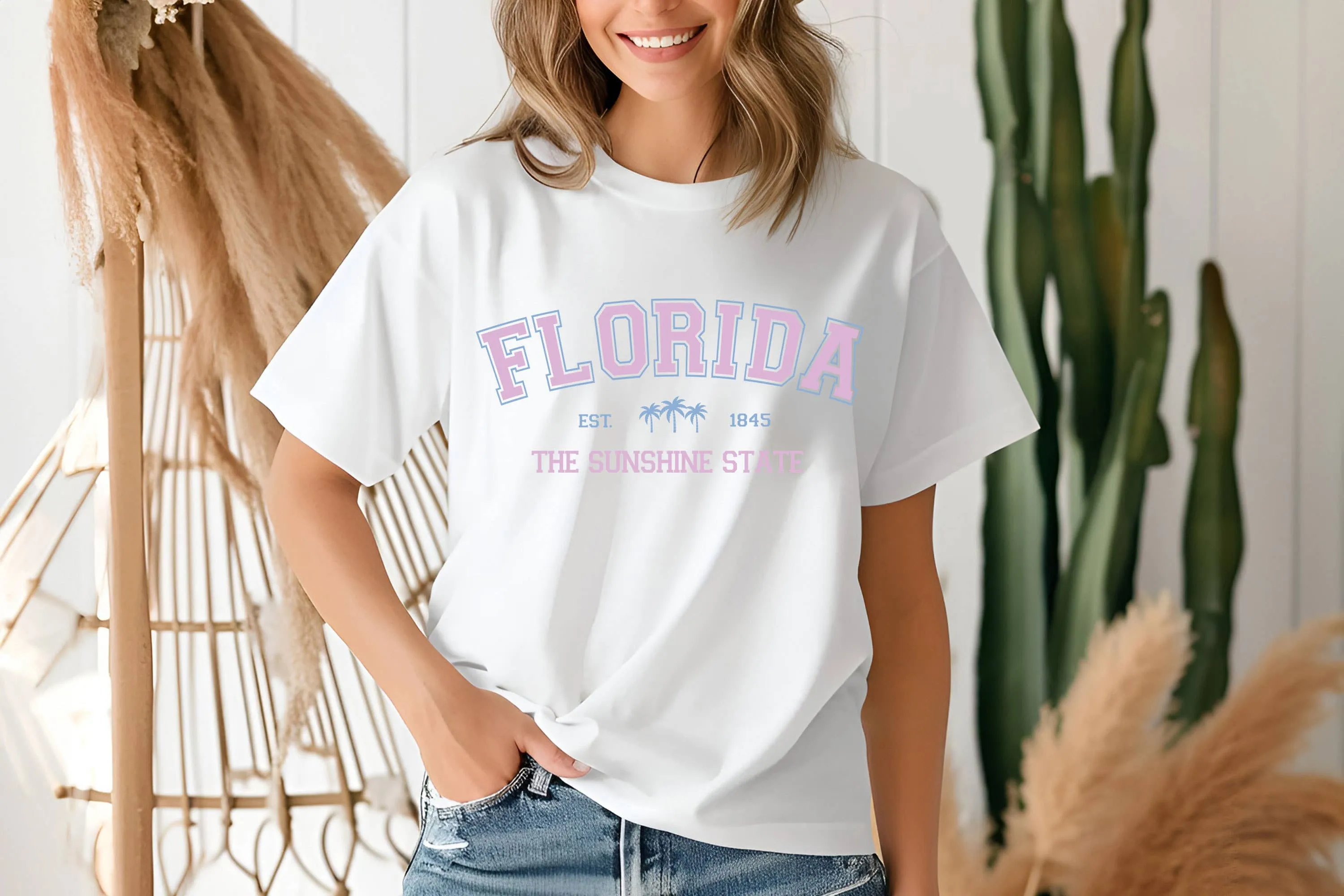 Vintage Florida The Sunshine State Summer Graphic Tshirts