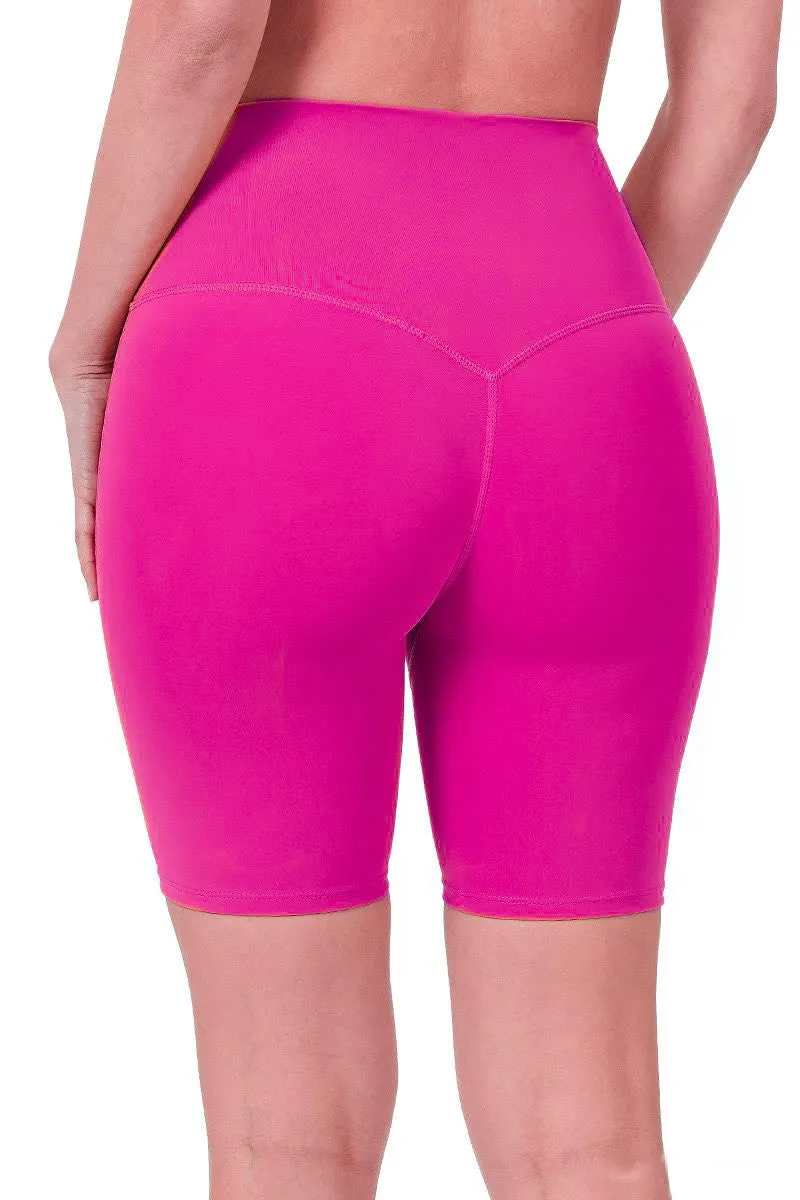 Viva Magenta Pockets / Hot Pink Contour Fit High Rise Biker Short