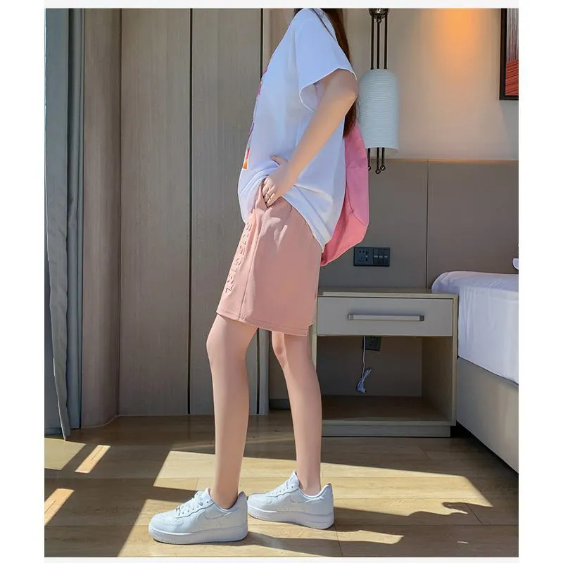 Wide-Leg High-Waisted Sports Loose Fit Silky Casual Shorts