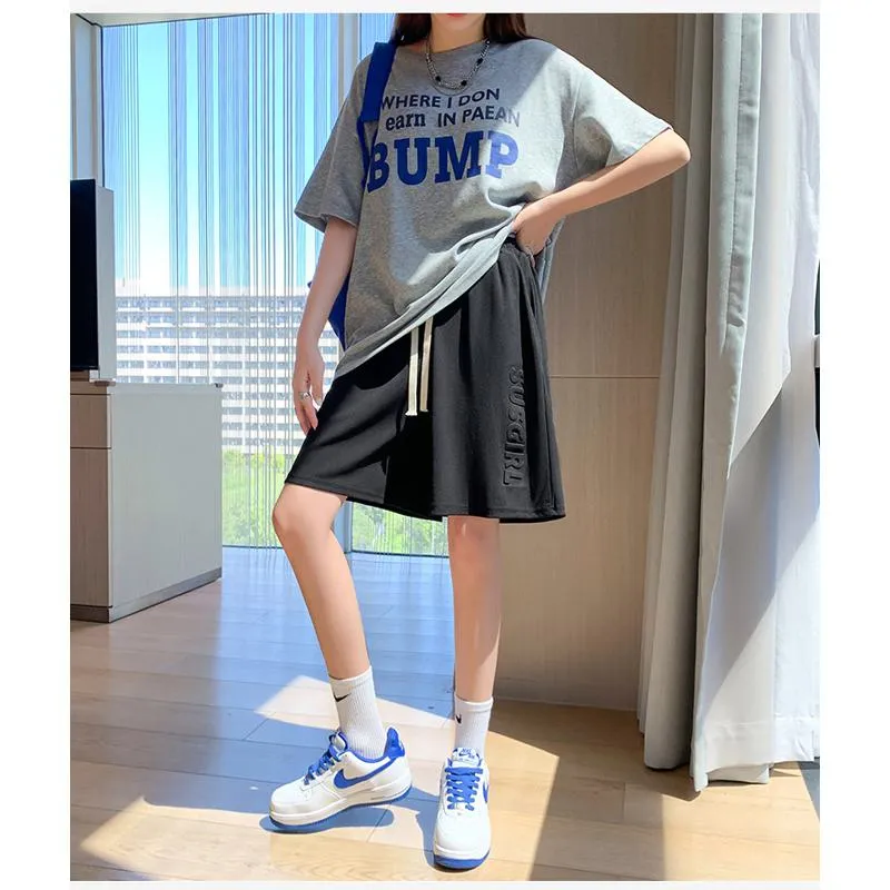 Wide-Leg High-Waisted Sports Loose Fit Silky Casual Shorts