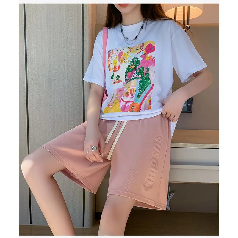 Wide-Leg High-Waisted Sports Loose Fit Silky Casual Shorts