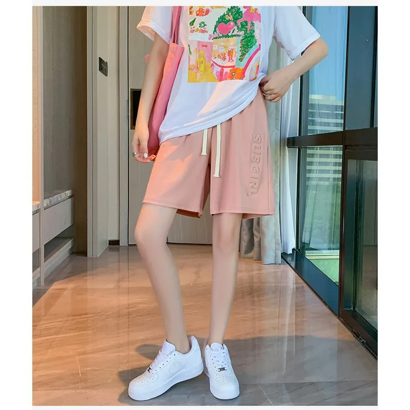 Wide-Leg High-Waisted Sports Loose Fit Silky Casual Shorts