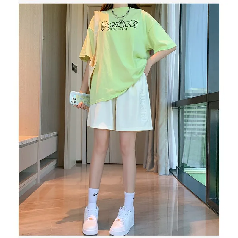 Wide-Leg High-Waisted Sports Loose Fit Silky Casual Shorts