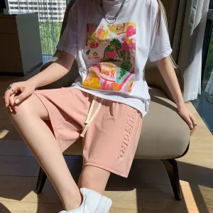 Wide-Leg High-Waisted Sports Loose Fit Silky Casual Shorts