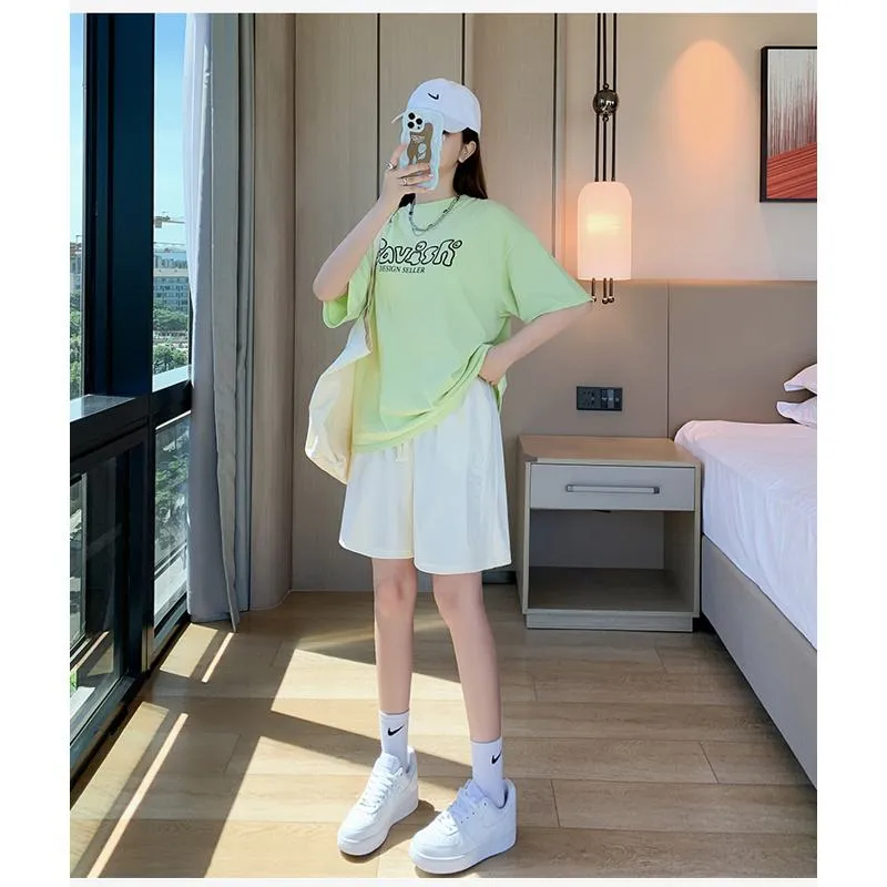 Wide-Leg High-Waisted Sports Loose Fit Silky Casual Shorts