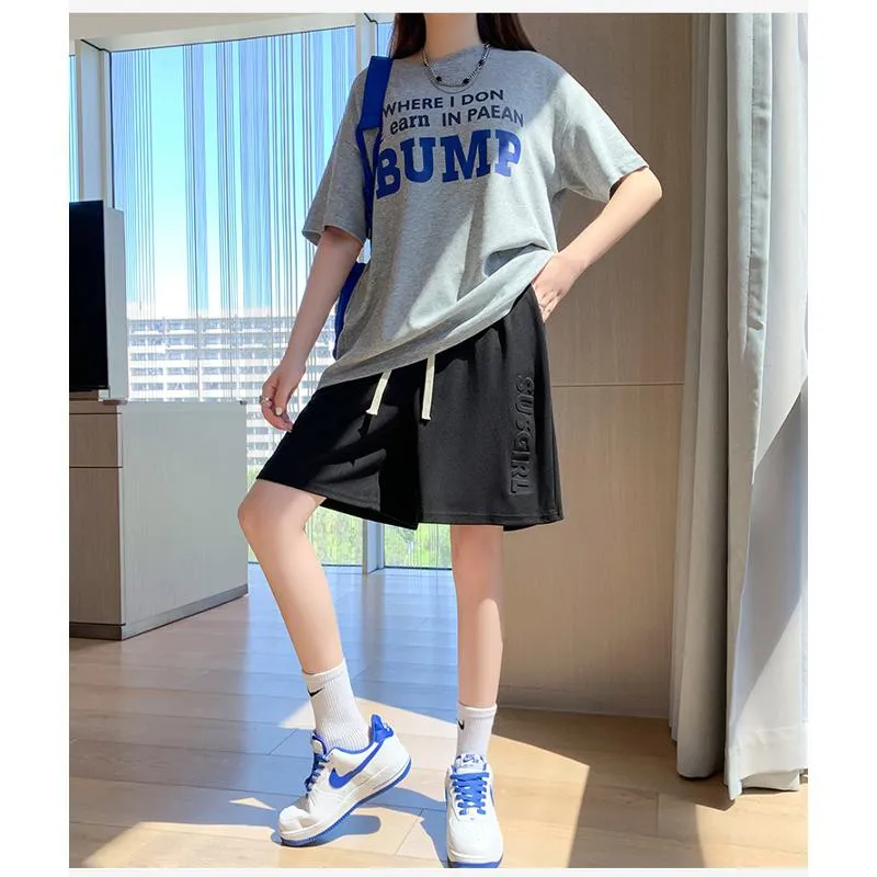 Wide-Leg High-Waisted Sports Loose Fit Silky Casual Shorts