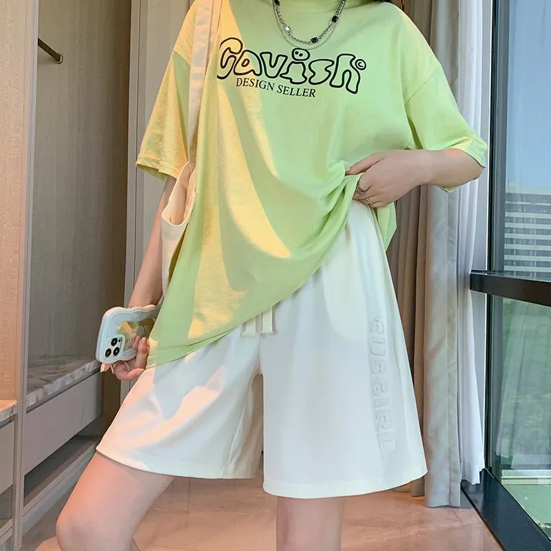 Wide-Leg High-Waisted Sports Loose Fit Silky Casual Shorts
