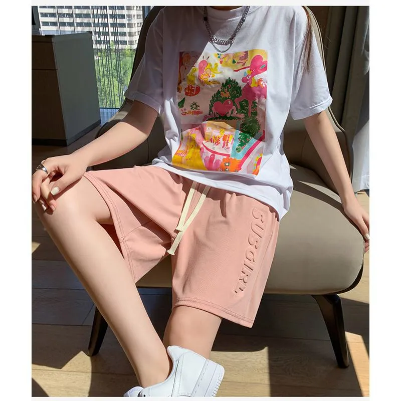 Wide-Leg High-Waisted Sports Loose Fit Silky Casual Shorts