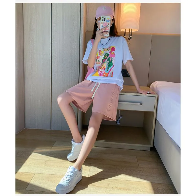 Wide-Leg High-Waisted Sports Loose Fit Silky Casual Shorts