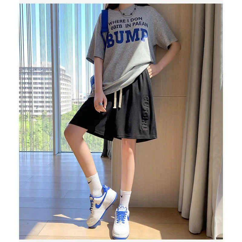Wide-Leg High-Waisted Sports Loose Fit Silky Casual Shorts