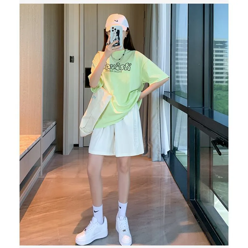 Wide-Leg High-Waisted Sports Loose Fit Silky Casual Shorts