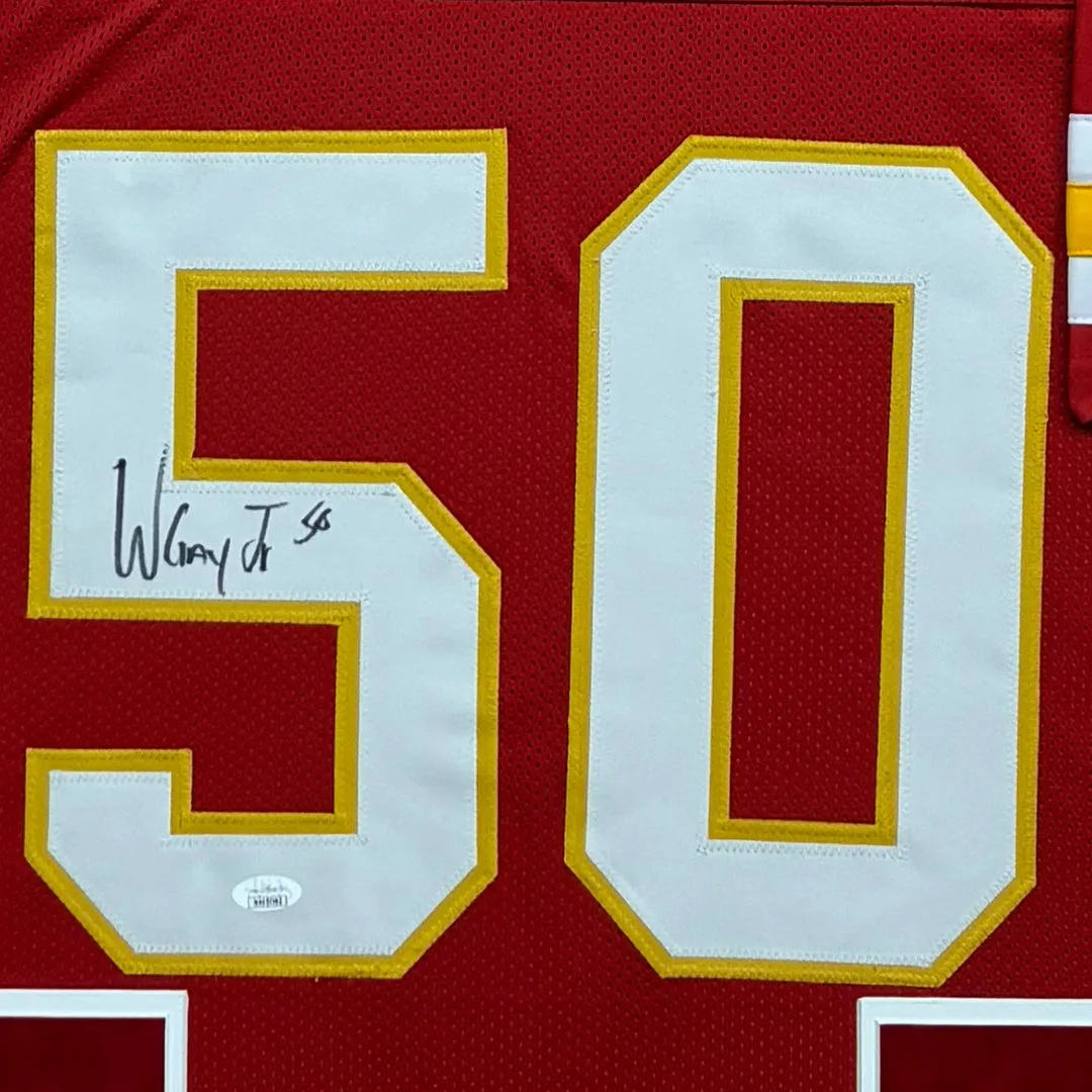 Willie Gay Jr Signed Kansas City Red Custom Suede Matte Framed Football Jersey