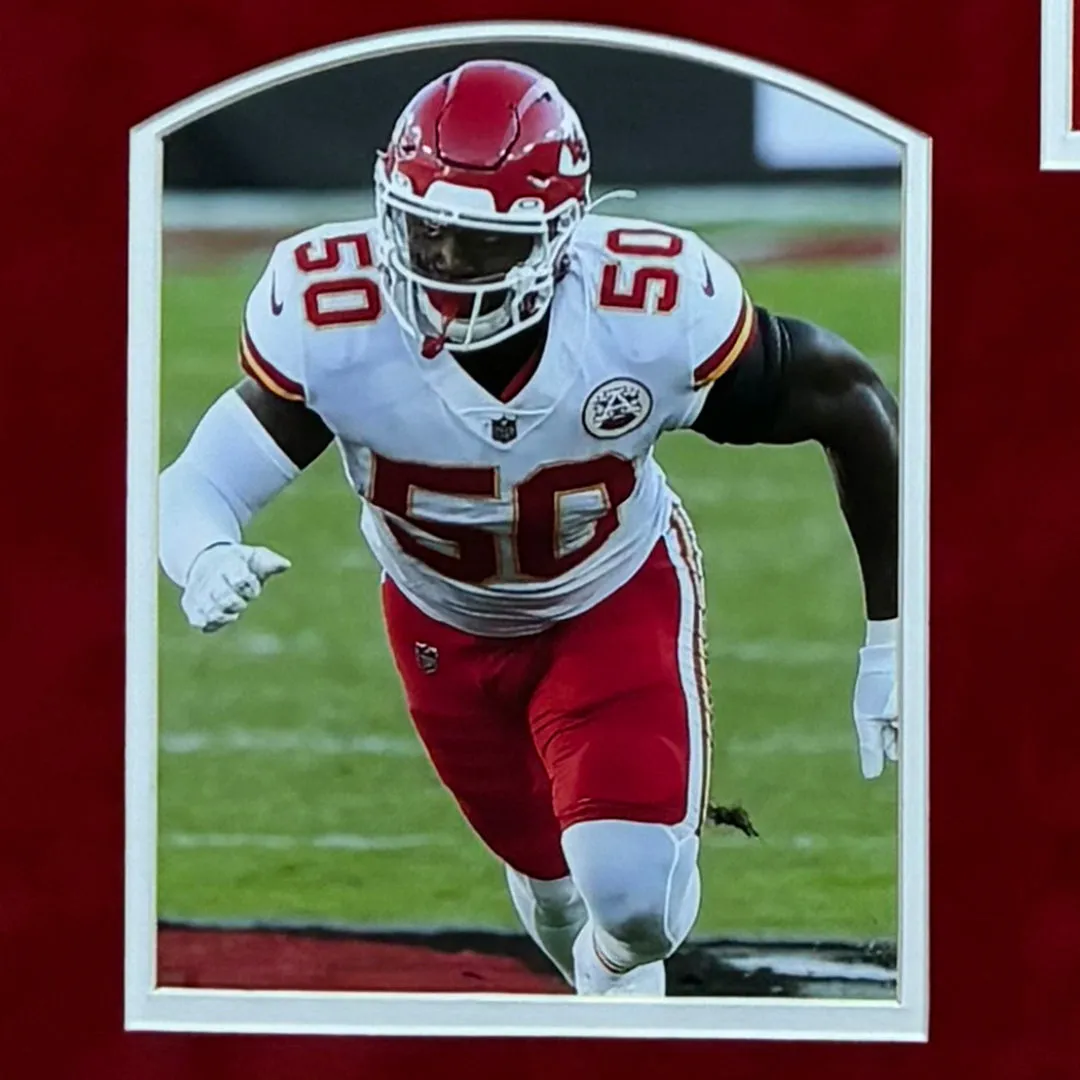 Willie Gay Jr Signed Kansas City Red Custom Suede Matte Framed Football Jersey